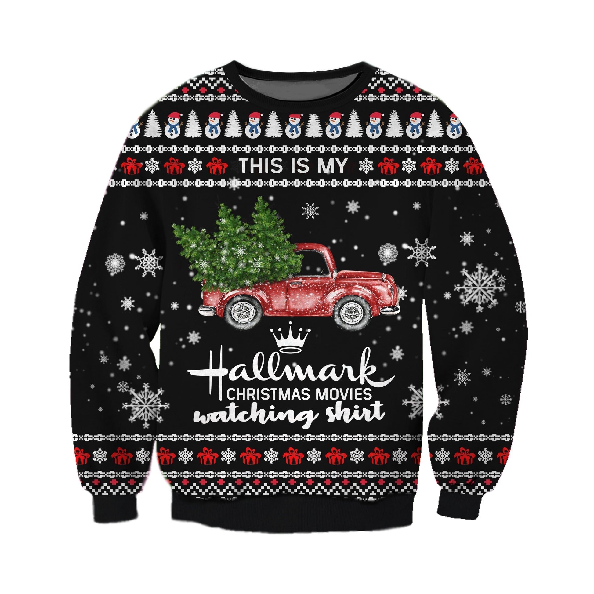 Hallmark Christmas Movie Watching Ugly Christmas Sweater For Men & Women Christmas Gift Sweater CEE103 - WeCustomit