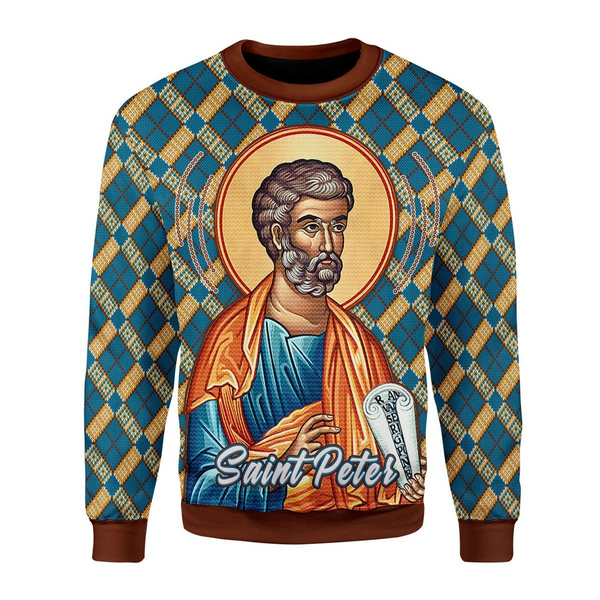 Saint Peter Ugly Christmas Sweater For Men & Women Christmas Gift Sweater US1591 - WeCustomit
