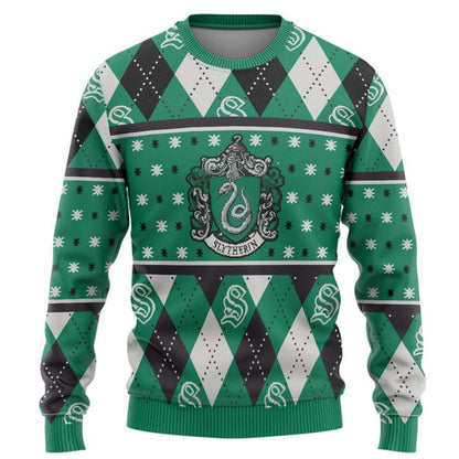 Salazar Slytherin Logo Ugly Christmas Sweater For Men & Women Christmas Gift Sweater US4228 - WeCustomit