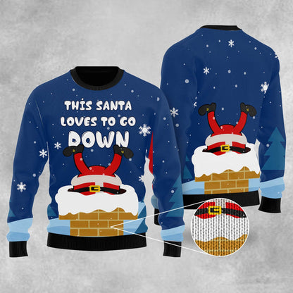 Santa Goes Down Ugly Christmas Sweater For Men & Women Christmas Gift Sweater US1341 - WeCustomit