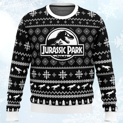 Skeleton Christmas Jurassic Park Ugly Christmas Sweater For Men & Women Christmas Gift Sweater PT429 - WeCustomit