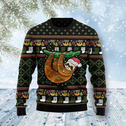 Sloth Light Xmas Ugly Christmas Sweater For Men & Women Christmas Gift Sweater US1331 - WeCustomit
