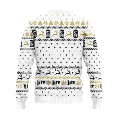 Snowflakes Miller Lite Christmas Ugly Sweater - WeCustomit