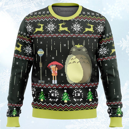 Totoro Rain Ugly Christmas Sweater For Men & Women Christmas Gift Sweater PT114 - WeCustomit