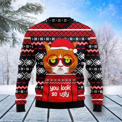 Grumpy Cat You Look So Ugly Ugly Christmas Sweater For Men & Women Christmas Gift Sweater US2917 - WeCustomit