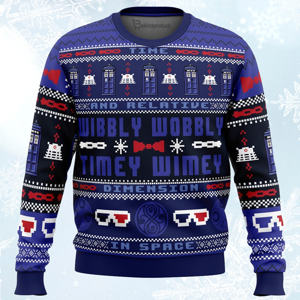 Timey Wimey Doctor Who Ugly Christmas Sweater For Men & Women Christmas Gift Sweater PT318 - WeCustomit
