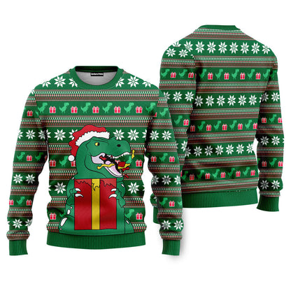 Dinasour Funny Ugly Christmas Sweater - WeCustomit