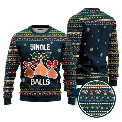 Jingle Balls Merry Christmas Funny Ugly Christmas Sweater - WeCustomit