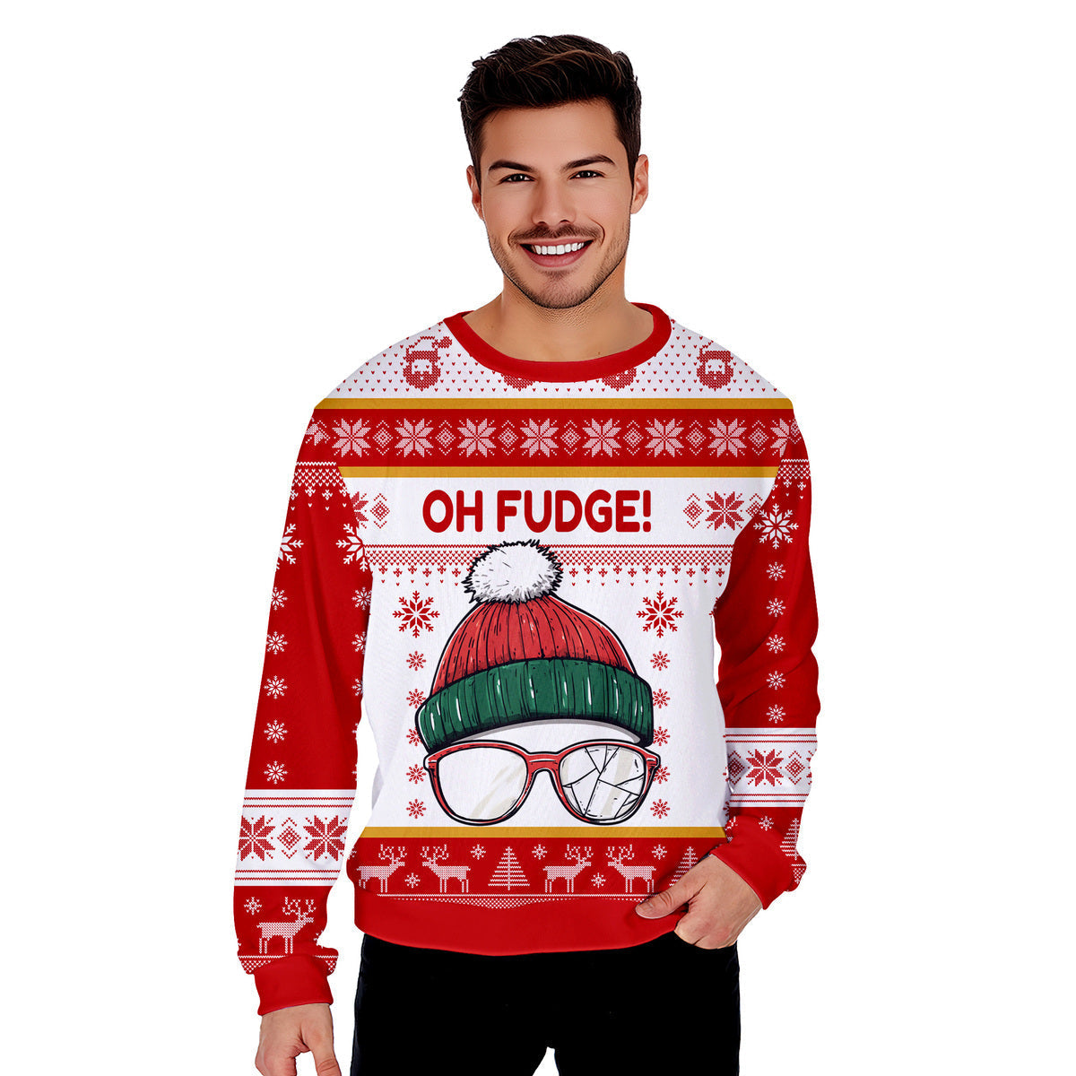 Oh Fudge! Funny Ugly Christmas Sweater - WeCustomit