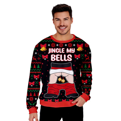 Jingle My Bells Funny Santa Funny Ugly Christmas Sweater - WeCustomit