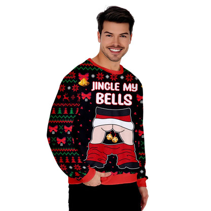 Jingle My Bells Funny Santa Funny Ugly Christmas Sweater - WeCustomit