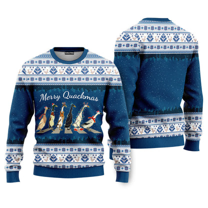 Merry Quackmass Funny Ugly Christmas Sweater - WeCustomit