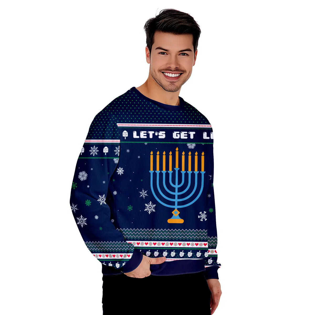 Lit Christmukkah Funny Ugly Christmas Sweater - WeCustomit