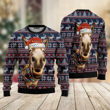 Donkey Funny Colorful Light Funny Ugly Christmas Sweaters - WeCustomit