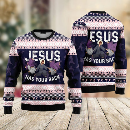 Christian Has Your Back Jiu Jitsu Ugly Christmas Sweater - WeCustomit