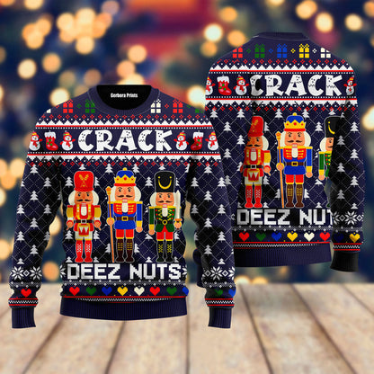 Crack Deez Nuts Ugly Christmas Sweater - WeCustomit