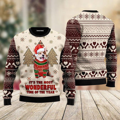 Corgi The Most Beautiful Time Ugly Christmas Sweater - WeCustomit