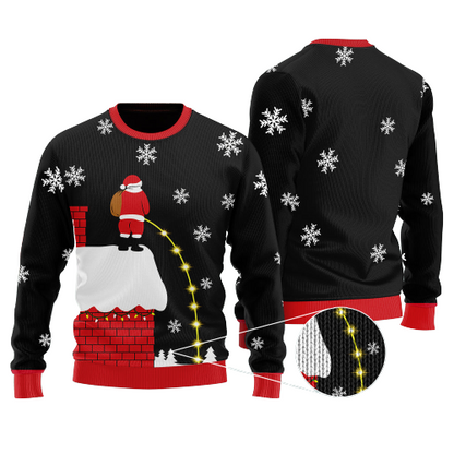 Leaky Roof Black Ugly Christmas Sweater For Men & Women Christmas Gift Sweater US1267 - WeCustomit
