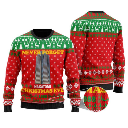 Never Forget Nakatomi Plaza Ugly Christmas Sweater For Men & Women Christmas Gift Sweater US2107 - WeCustomit