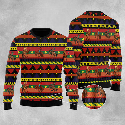 Horse Cowboy Ugly Christmas Sweater For Men & Women Christmas Gift Sweater US1197 - WeCustomit