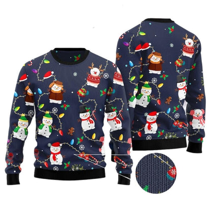 Snowman Light Ugly Christmas Sweater For Men & Women Christmas Gift Sweater US2414 - WeCustomit