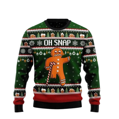 Oh Snap Gingerbread Ugly Christmas Sweater For Men & Women Christmas Gift Sweater US2636 - WeCustomit