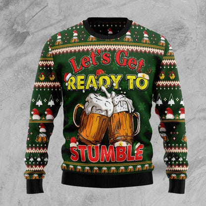 Let‘s Get Ready To Stumble Beer Ugly Christmas Sweater For Men & Women Christmas Gift Sweater US2669 - WeCustomit
