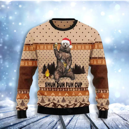 Bear Beer Campfire Shuh Christmas Ugly Christmas Sweater For Men & Women Christmas Gift Sweater US3460 - WeCustomit