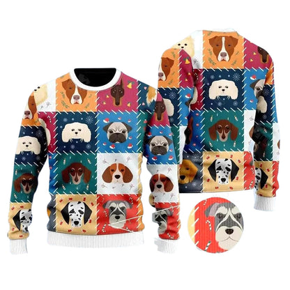 Adorable Dogs And Puppies Ugly Christmas Sweater For Men & Women Christmas Gift Sweater US3664 - WeCustomit