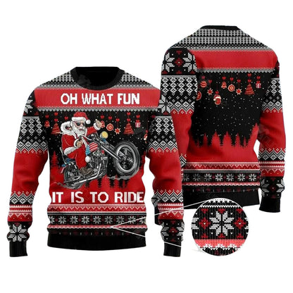 Biker Motorcycle Lover Xmas Ugly Christmas Sweater For Me & Women Christmas Gift Thanksgiving Sweater US4087 - WeCustomit