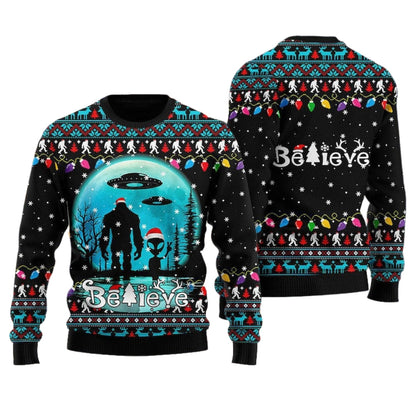 Bigfoot Sasquatch Ugly Christmas Sweater For Men & Women Christmas Gift Thanksgiving Sweater US4296 - WeCustomit