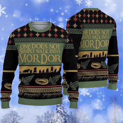One Does Not Simply Walk Into Mordor Ugly Christmas Sweater For Men & Women Christmas Gift Sweater US4466 - WeCustomit