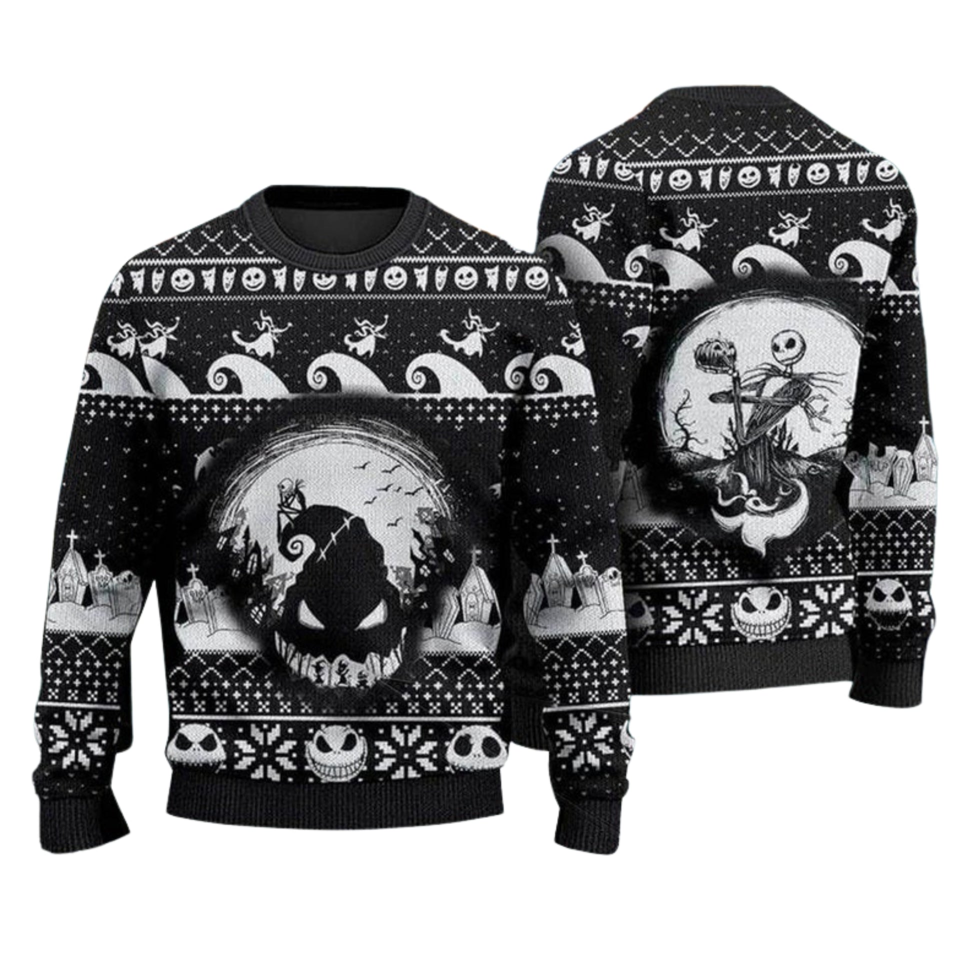 Horror Skeleton Ugly Christmas Sweater For Men & Women Christmas Gift Sweater US4492 - WeCustomit