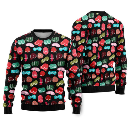Funny Ladies Chest Ugly Christmas Sweater For Men & Women Christmas Gift Sweater US4588 - WeCustomit