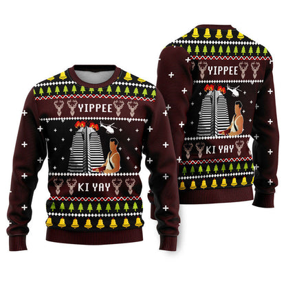 Nakatomi Plaza Brown Ugly Christmas Sweater For Men & Women Christmas Gift Sweater US4606 - WeCustomit