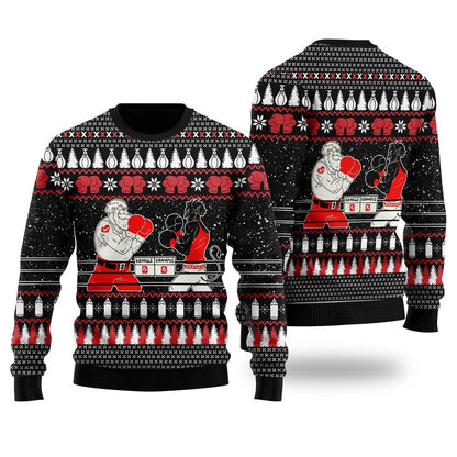 Boxing Santa And Krampus Ugly Christmas Sweater For Men & Women Christmas Gift Sweater US4618 - WeCustomit