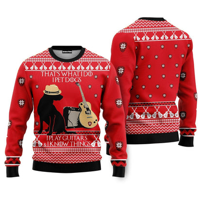 Dog Guitar Ugly Christmas Sweater - WeCustomit