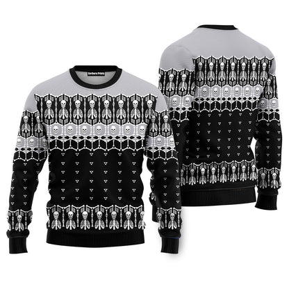 Black And White Skeleton Ugly Christmas Sweater - WeCustomit