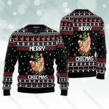 Merry Chickmas Ugly Christmas Sweater For Men & Women Christmas Gift Sweater USN1008 - WeCustomit