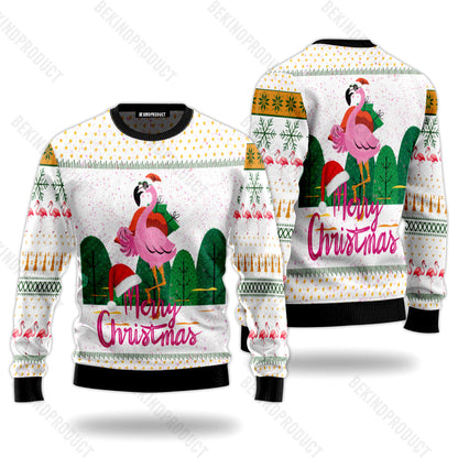 Merry Camping Flamingo Ugly Christmas Sweater For Men & Women Christmas Gift Sweater USN1126 - WeCustomit