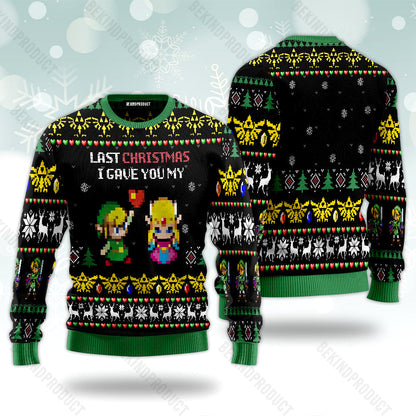 Link To My Heart Legend of Zelda Ugly Christmas Sweater For Men & Women Christmas Gift Thanksgiving Sweater USN1158 - WeCustomit
