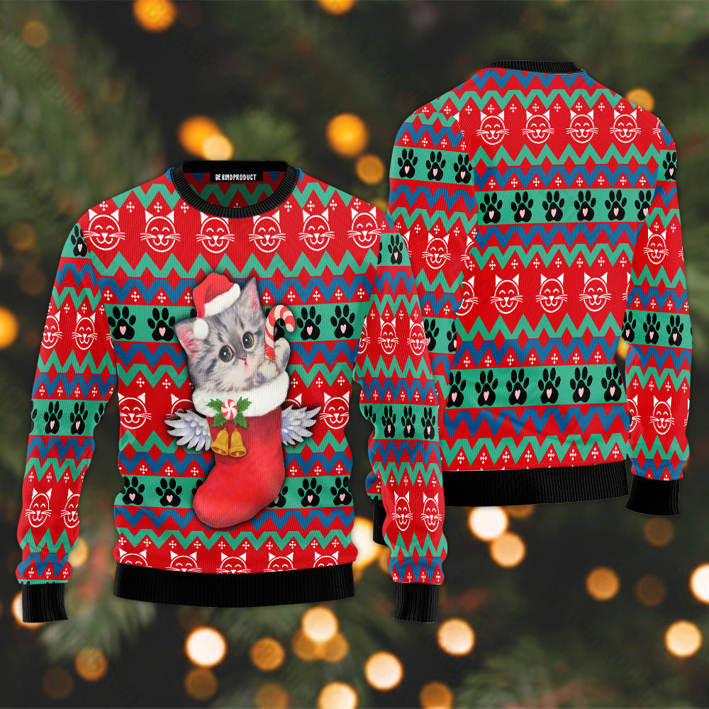 Christmas Cat Socks Ugly Christmas Sweater For Men & Women Christmas Gift Sweater USN2001 - WeCustomit