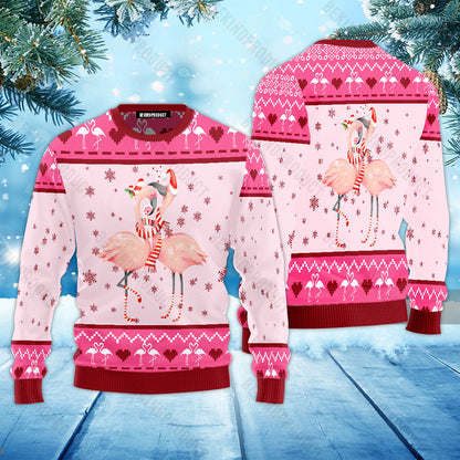 Happy Christmas Flamingos Ugly Christmas Sweater For Men & Women Christmas Gift Sweater USN2008 - WeCustomit