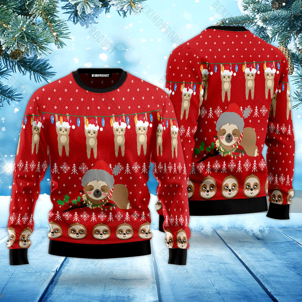 Merry Christmas Sloth Ugly Christmas Sweater For Men & Women Christmas Gift Sweater USN2033 - WeCustomit