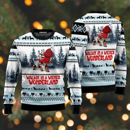 Santa Claus And His Sleigh Team Of Beagles Ugly Christmas Sweater For Men & Women Christmas Gift Sweater USN2034 - WeCustomit