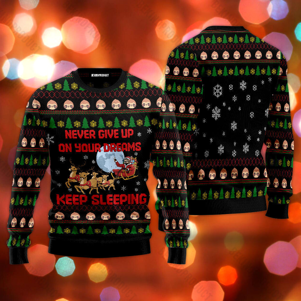 Christmas Sloth Santa Claus Ugly Christmas Sweater For Men & Women Christmas Gift Sweater USN2060 - WeCustomit