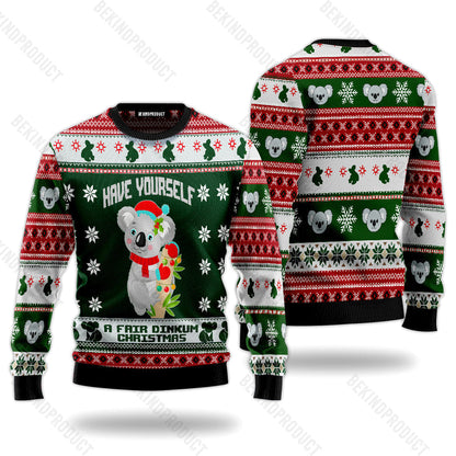 Funny Koala Christmas Have Yourself Ugly Christmas Sweater For Me & Women Christmas Gift Thanksgiving Sweater USN2072 - WeCustomit