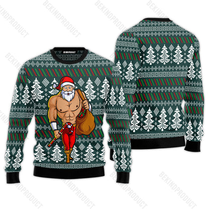 Santa Gymnastic Ugly Christmas Sweater For Men & Women Christmas Gift Sweater USN3004 - WeCustomit