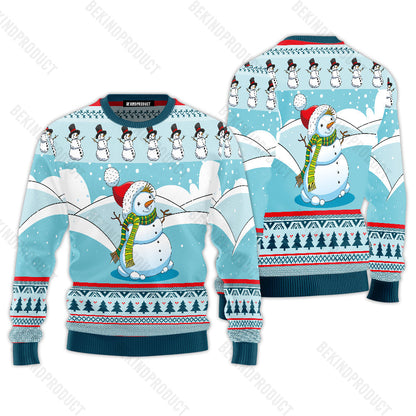 Christmas Snowman Ugly Christmas Sweater For Men & Women Christmas Gift Sweater USN3017 - WeCustomit