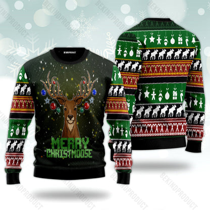 Merry Christmoose Ugly Christmas Sweater For Men & Women Christmas Gift Sweater USN3059 - WeCustomit